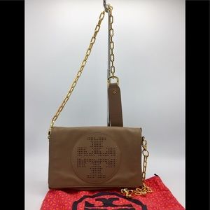 Tory Burch Taupe Leather Convertible Bag